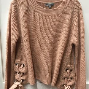 Ladies blush pink, mauve, sweater size med/lg